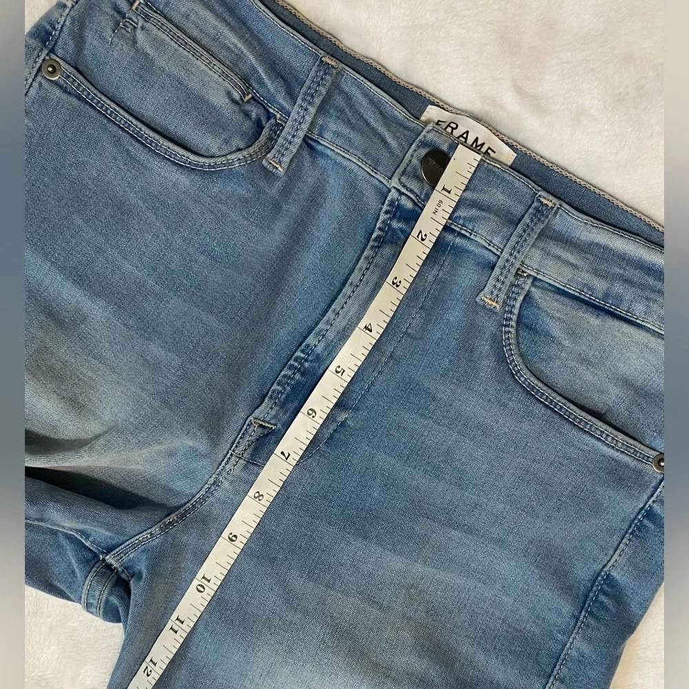 FRAME Le High Skinny High-Rise Jeans Light Wash Size 31 Stretch Denim